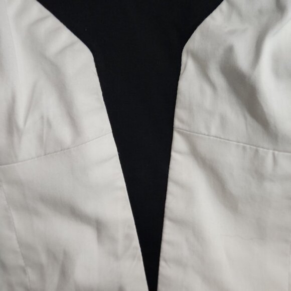 Bebe Sz 4 Black White Monochrome Sweetheart Neckline Peplum Dress Club Party Out - Picture 13 of 14